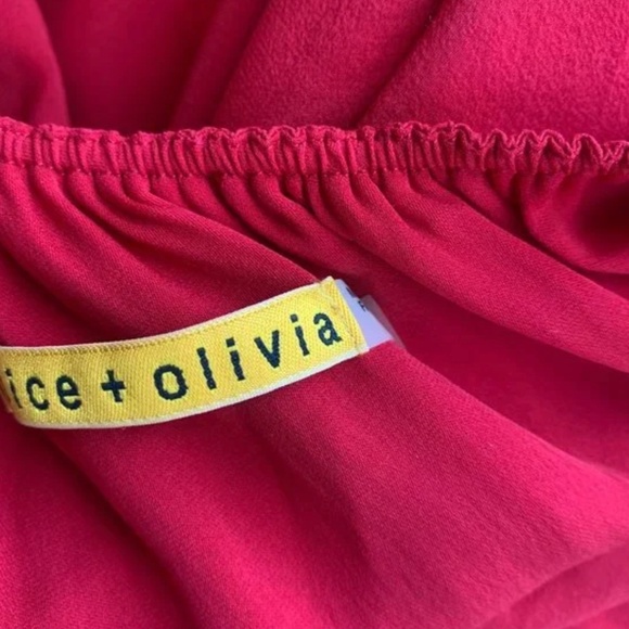 Alice & Olivia One shoulder belted red dress - Picture 4 of 5